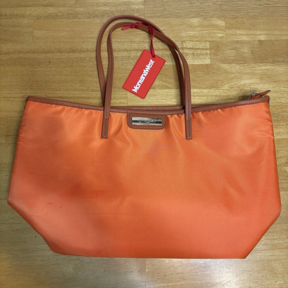Montana West Purse Carry Tote Handbag Zip Orange‎ F5